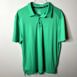 Tek Gear Mens Sz XL Dry Tek Short Sleeve Polo Shirt Green Casual Collared Polo